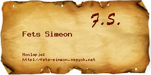Fets Simeon névjegykártya